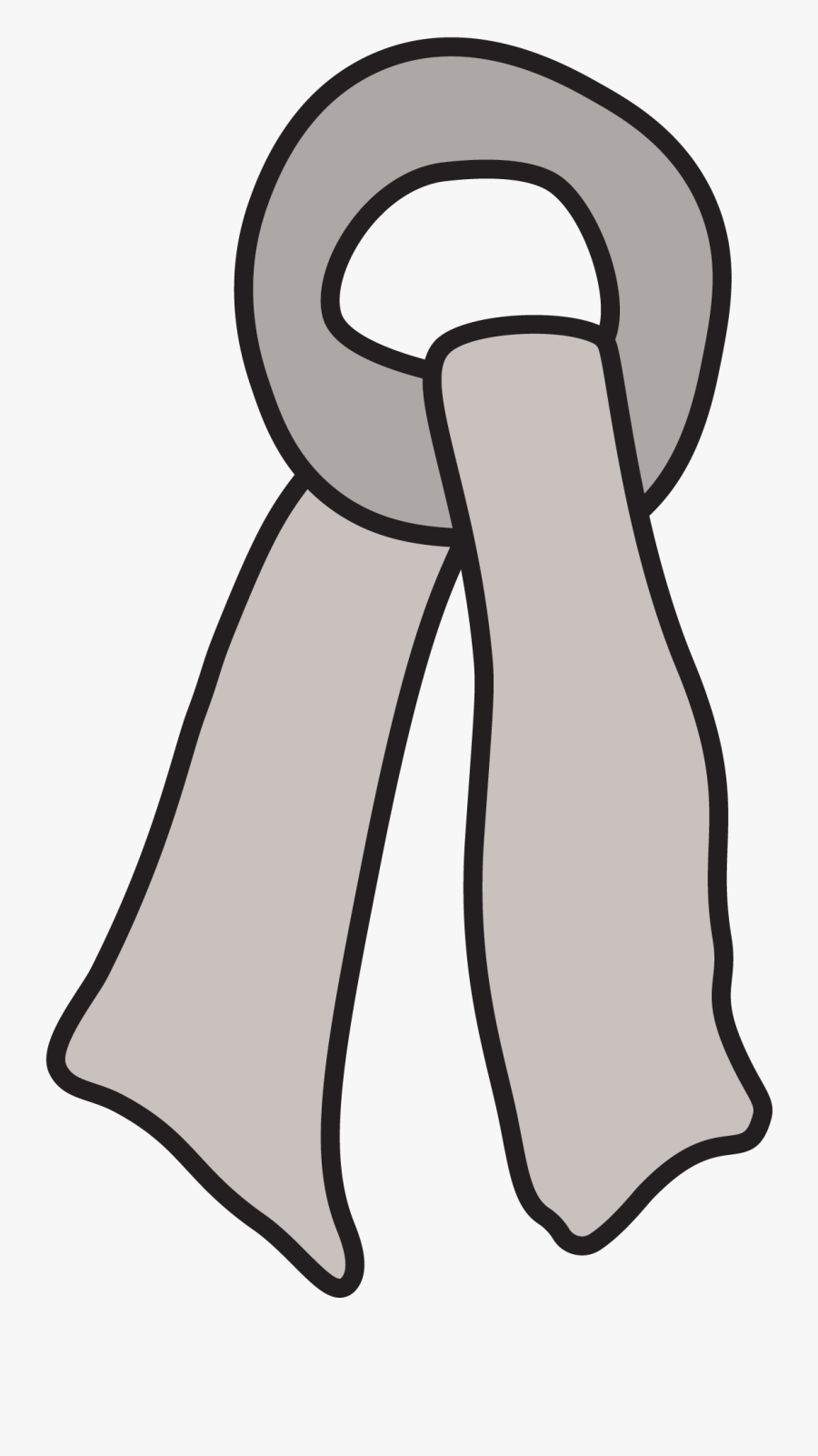 Clip Art Winter Drawing Clip Art - Gray Cartoon Scarf, Transparent Clipart