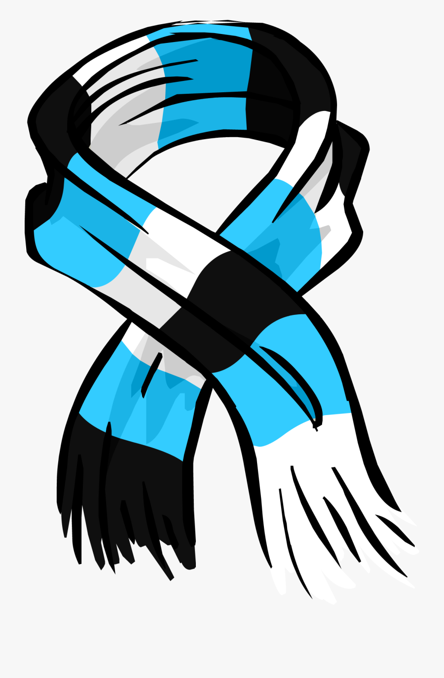 Blue Striped Scarf Png Image - Club Penguin Scarf, Transparent Clipart