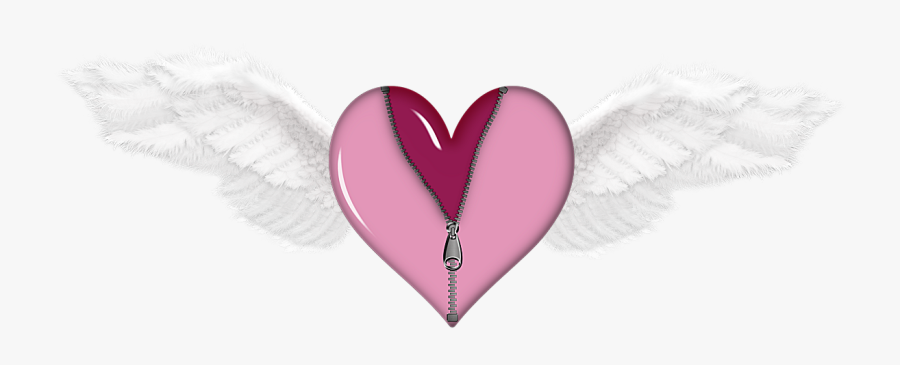 Zipped Heart With Wings Png Picture - Heart With Wings Png Png, Transparent Clipart