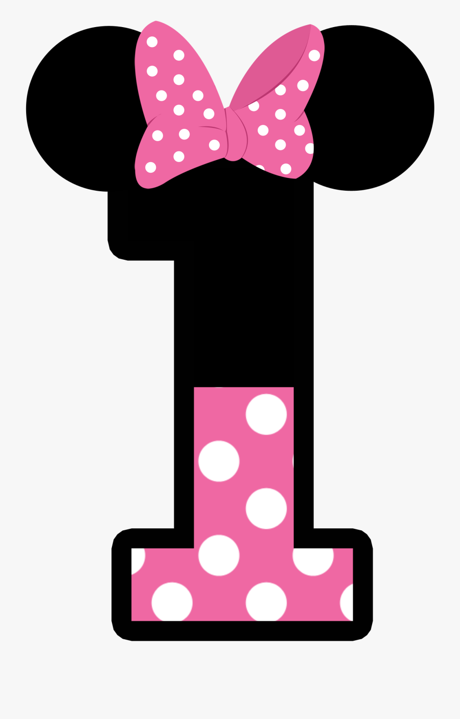 Number 1 Minnie Mouse Clipart Mickey Pluto Transparent - Minnie Mouse 1 Png, Transparent Clipart