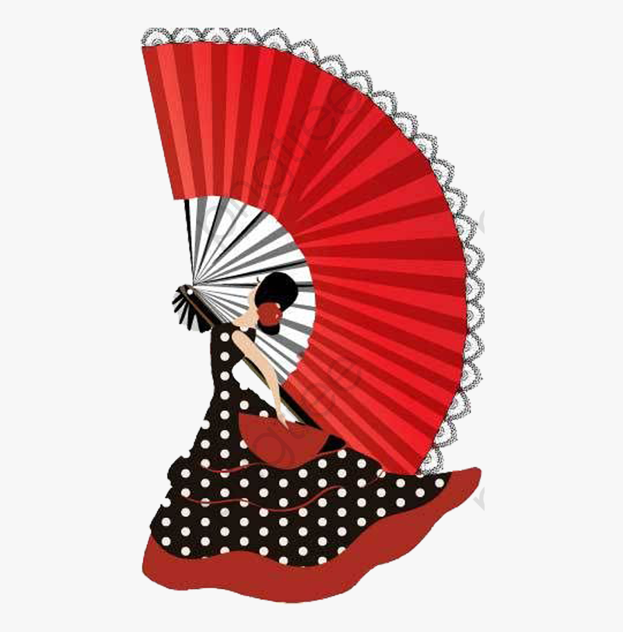 Red Fan - Abanico Flamenco Dibujo, Transparent Clipart