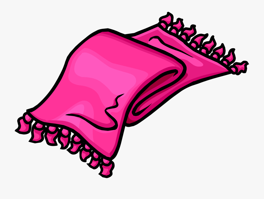 Pink Designer Scarf Clothing Icon Id - Club Penguin Blue Scarf, Transparent Clipart