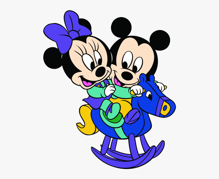 Baby Mickey & Minnie Rocking Horse - Baby Minnie Mickey Mouse, Transparent Clipart