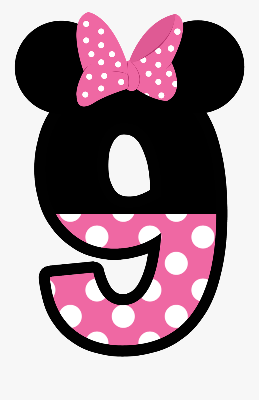 Transparent Pink Princess Clipart - Minnie Mouse Number 5, Transparent Clipart