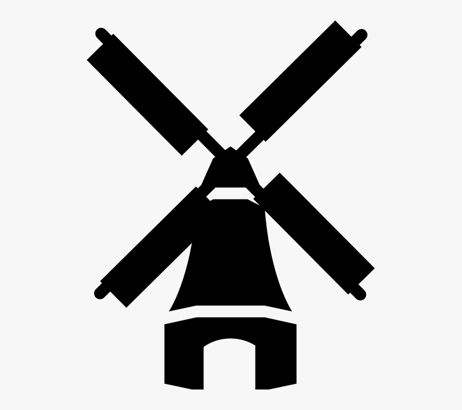 Silhouette Windmill Clipart Png, Transparent Clipart