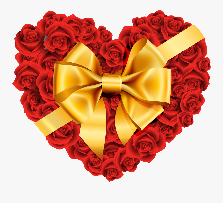 Rose Tattoos With Names - Flower Red Clip Art Heart, Transparent Clipart