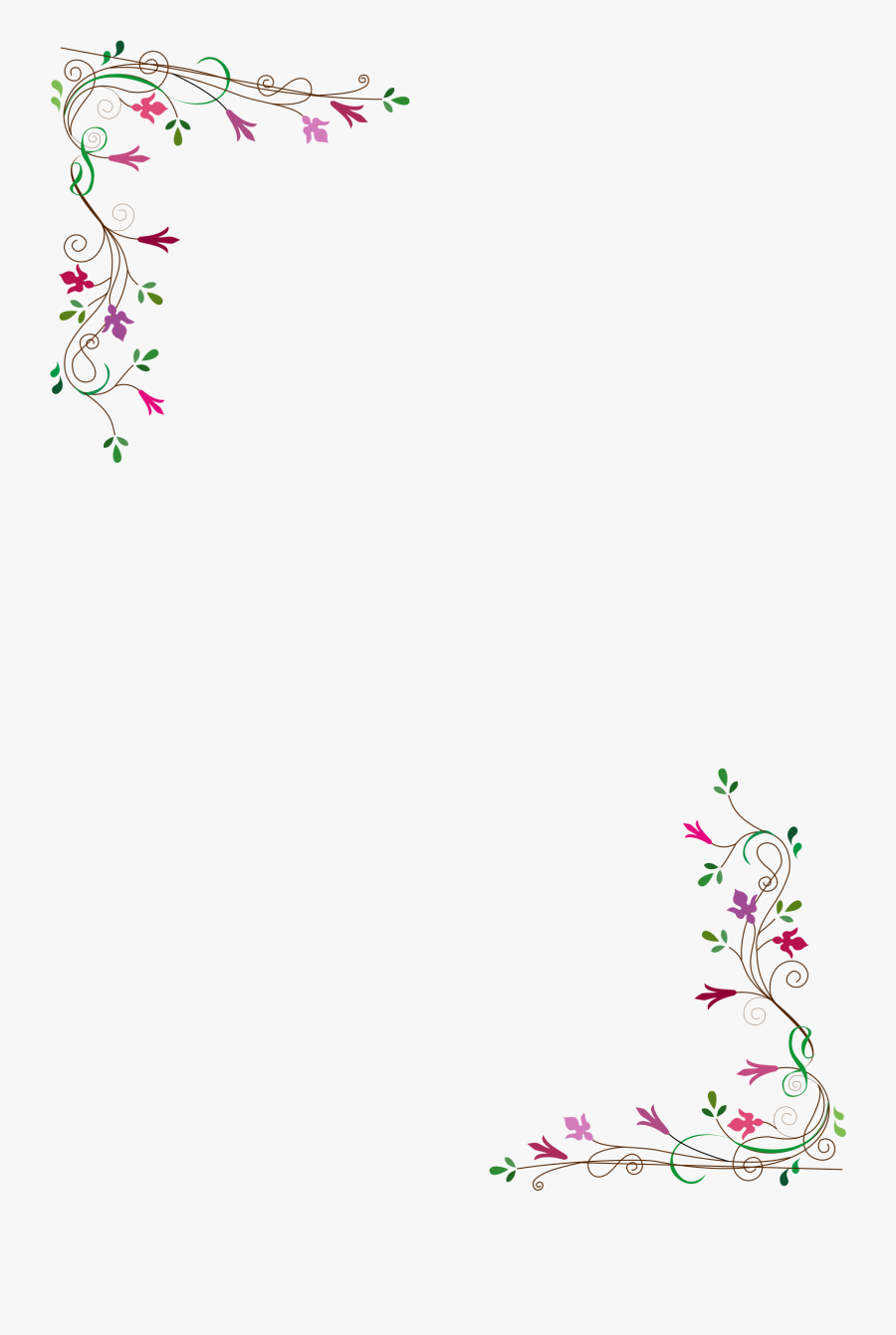 Vintage Flower Frame Vector Png - Vector Border Flower Frame, Transparent Clipart