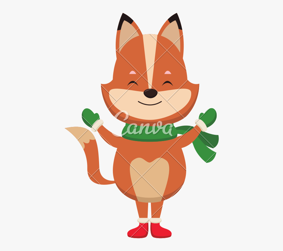 Clip Art Cute Fox With Icons - Canva, Transparent Clipart