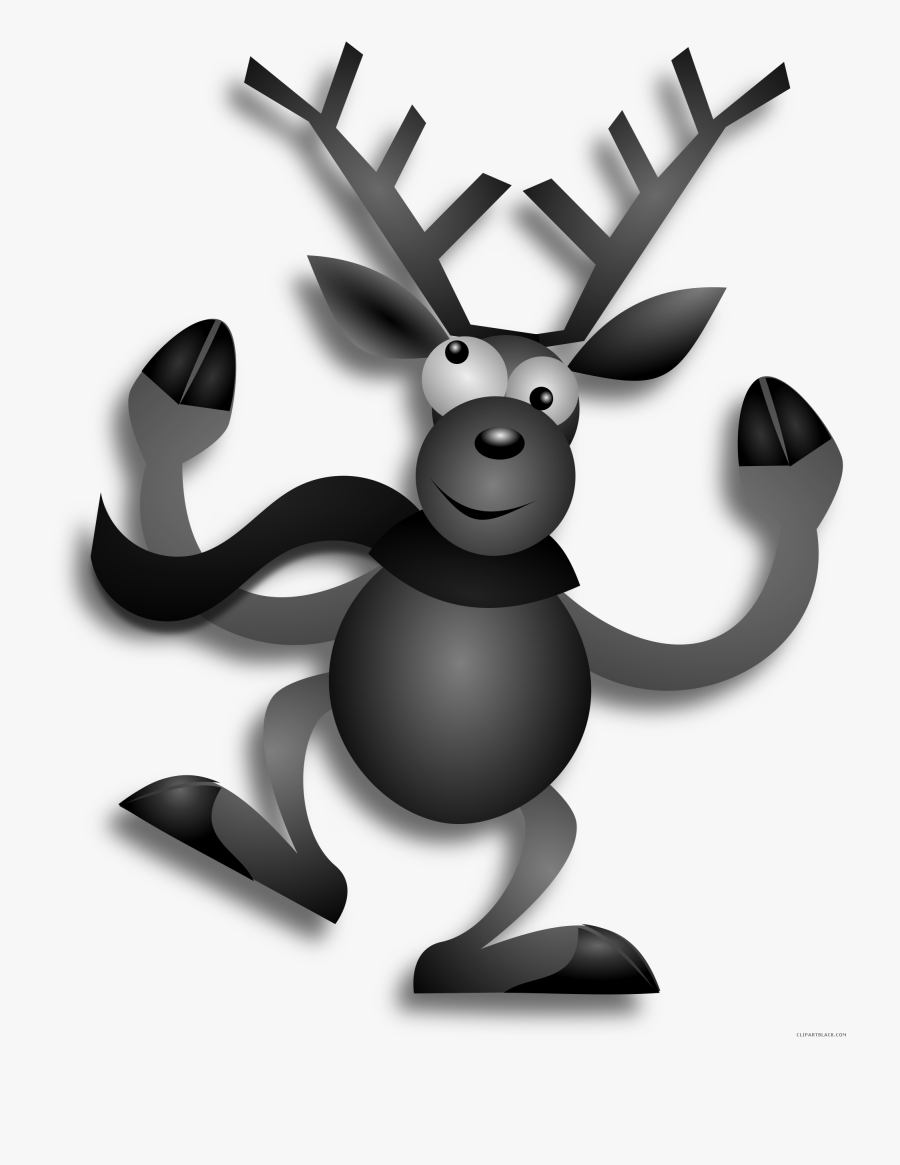 Dancing Reindeer Animal Free Black White Clipart Images - Reindeer Blue Clipart, Transparent Clipart