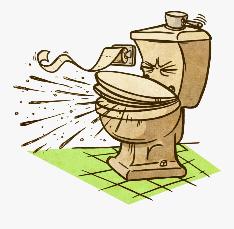 Clip Art Flushing Toilet Clipart - Dirty Toilet Cartoon Png , Free