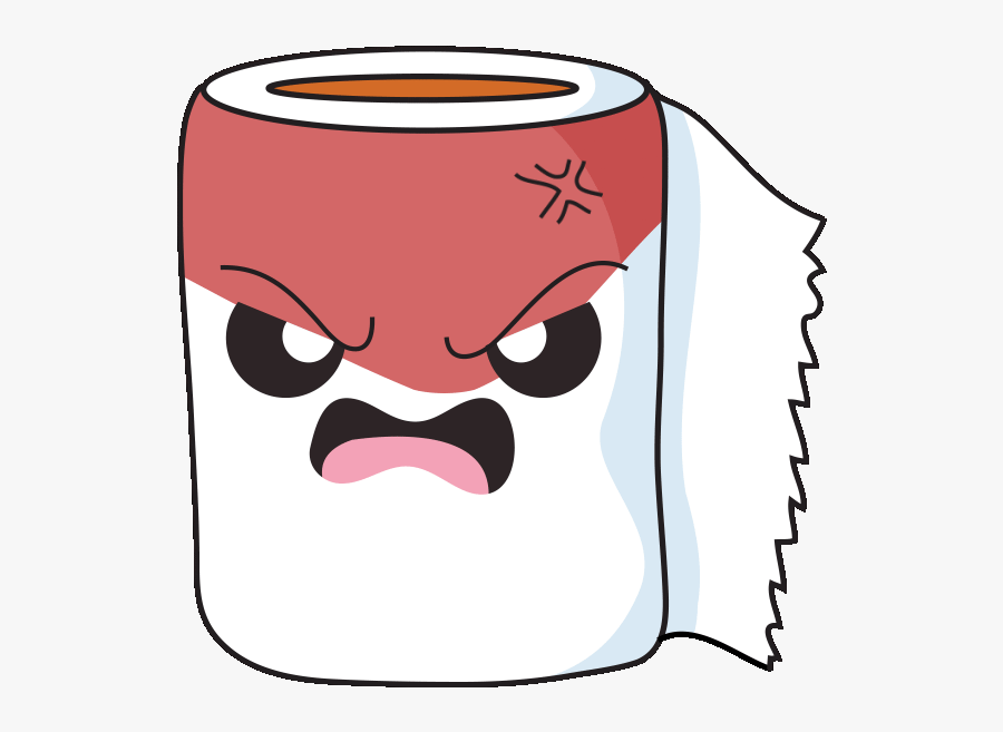 Toilet Paper- Angry Toilet Paper Reaction Funny Expression - Angry Toilet Paper, Transparent Clipart