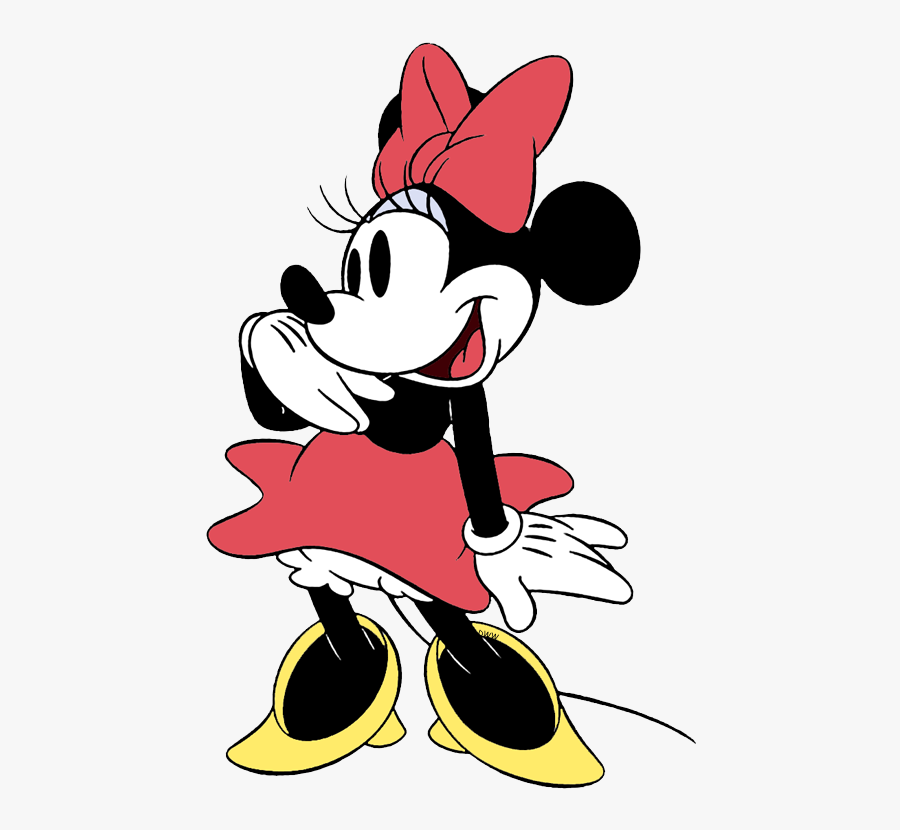 Red Classic Minnie Mouse, Transparent Clipart