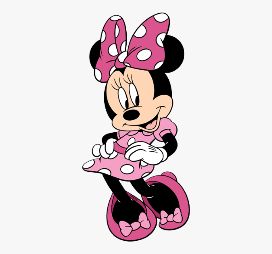 Minnie Mouse With Pink Dress, Transparent Clipart