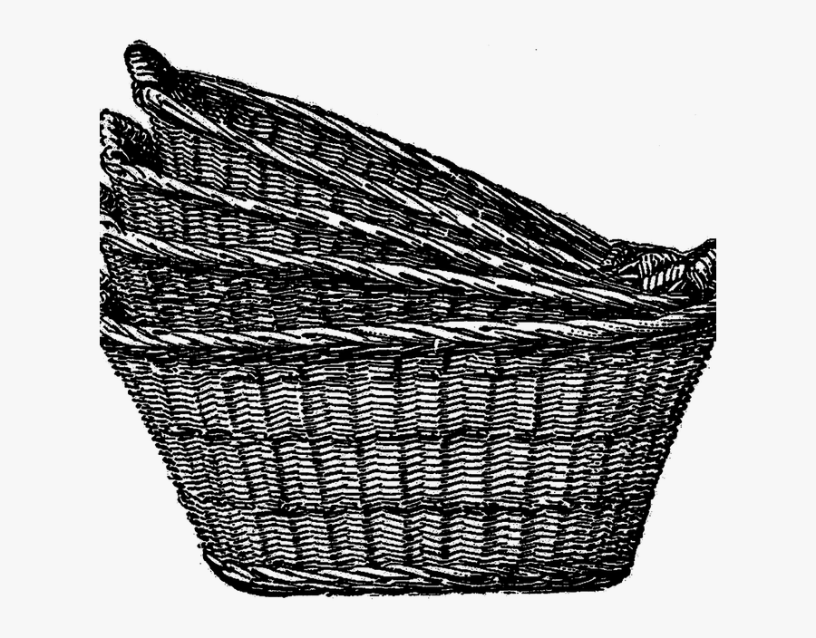Vintage Laundry Basket Clipart, Transparent Clipart