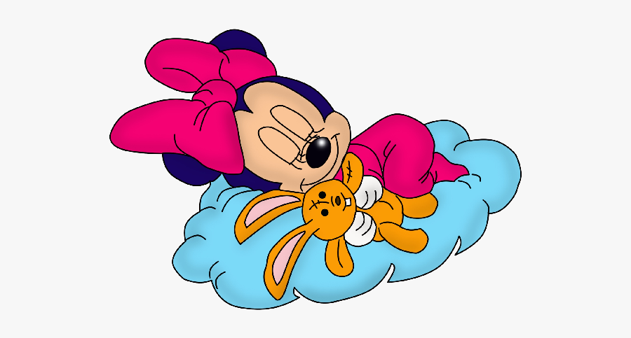Pillow Clipart Disney Cartoon Character - Baby Minnie Mouse Sleeping, Transparent Clipart