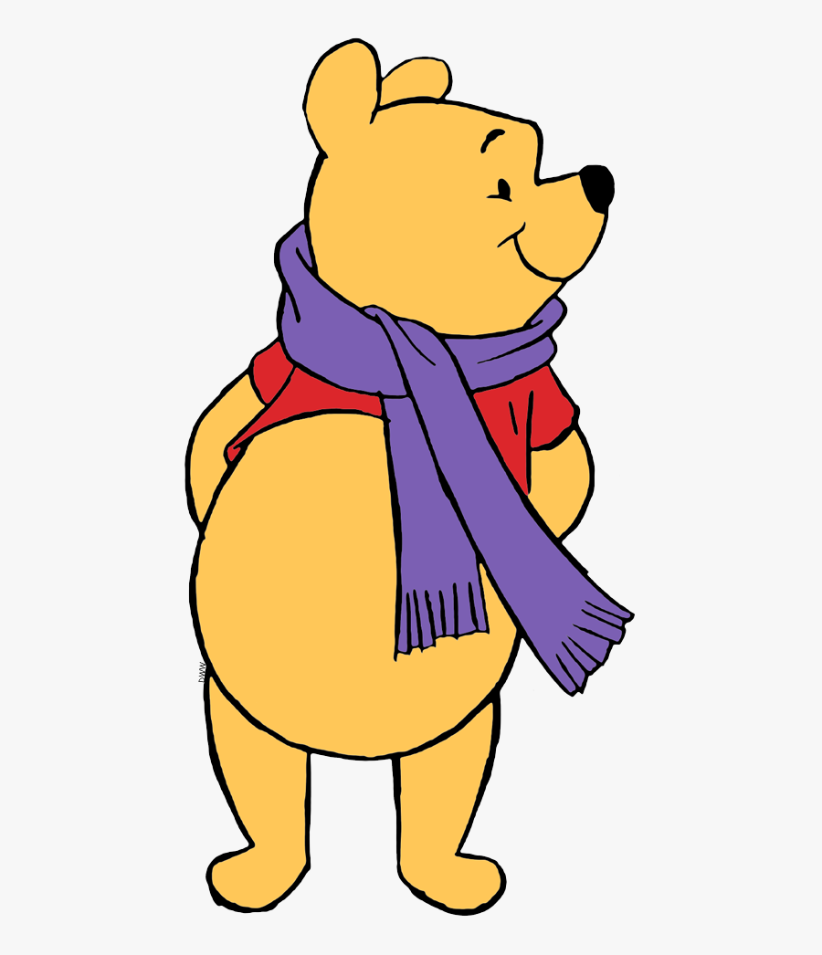 Winnie De Pooh With Scarf, Transparent Clipart