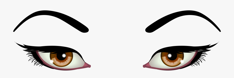 Female Eyes Brown Png Clip Art - Cartoon Female Eyes Png, Transparent Clipart