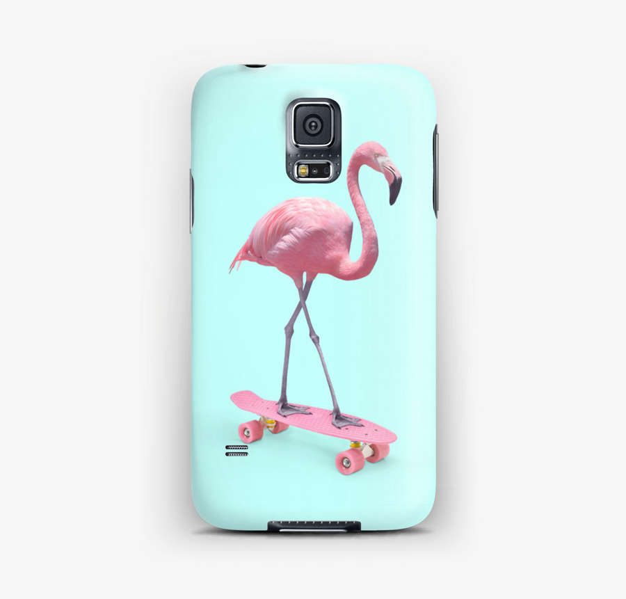 Flamingo Clipart Gold - Flamingo On Skateboard, Transparent Clipart