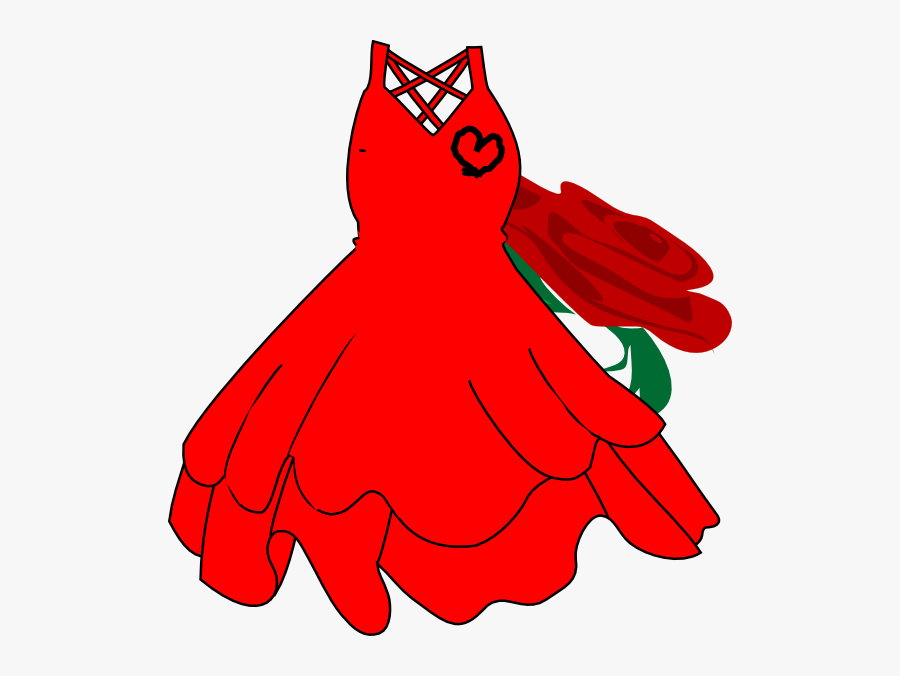 Red Dress And Roses Svg Clip Arts - Black Dress Clip Art, Transparent Clipart