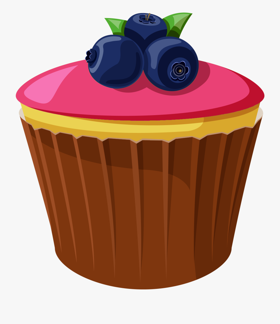 Muffin Clipart 6 Mango - Blueberry Cake Clip Art, Transparent Clipart