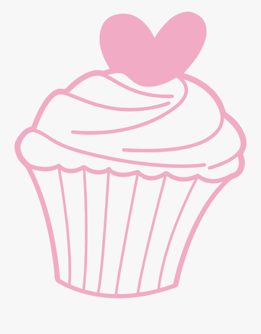 Pink,baking Decorating,cake Decorating Supply,baked - Pink Cupcake Clipart Outline, Transparent Clipart