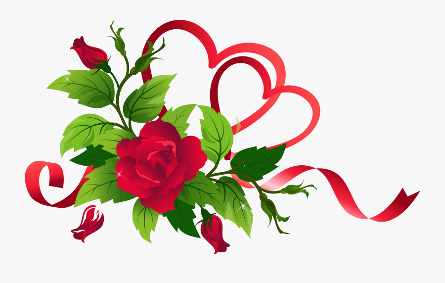 Rose Clip Art - Hearts And Roses Clipart, Transparent Clipart