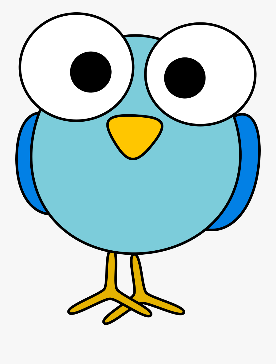 Clip Art Bird Eyes Clipart Blue Googley Eyed - Cartoon Bird With Big Eyes, Transparent Clipart