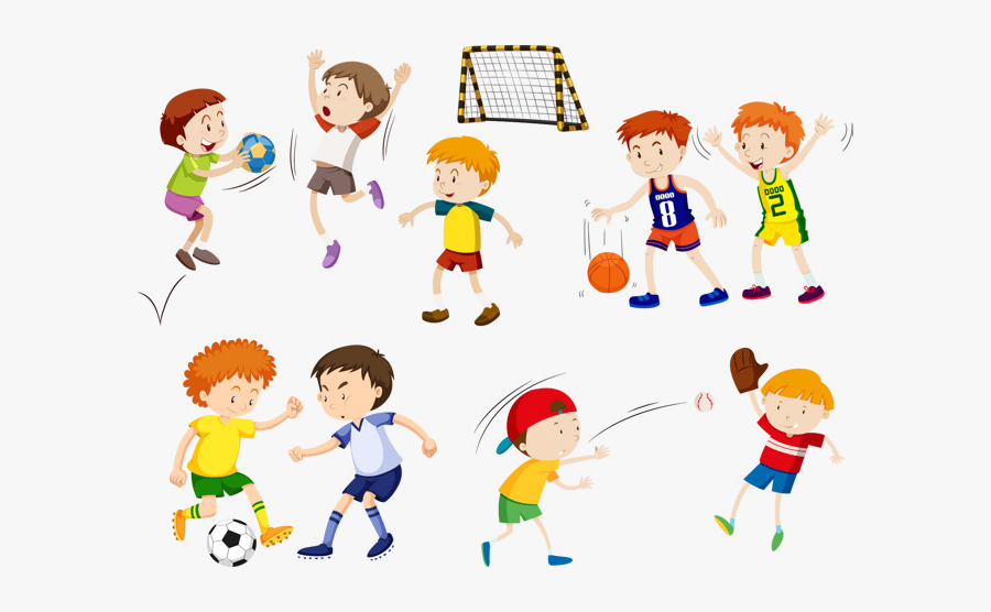 Sports Clipart Vector Hand Painted Kids Space Transparent - Throw Catch, Transparent Clipart