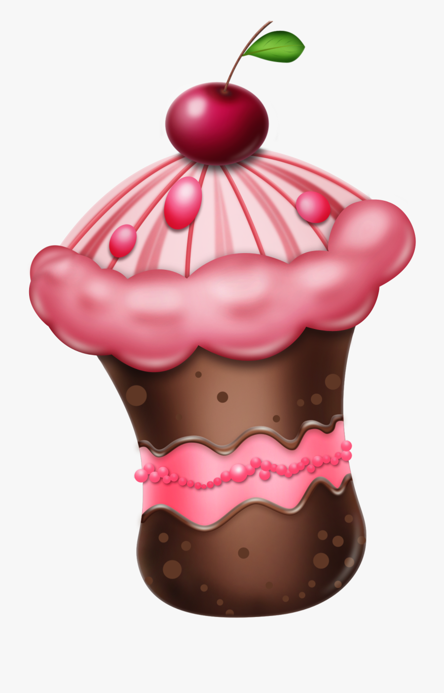 Chocolate With Cherry Png - Small Cake Png, Transparent Clipart