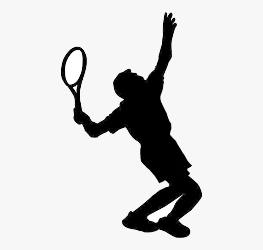 Sports Tennis Clipart Tennis Player Clip Art Silhouette - Tennis Player Silhouette Cartoon, Transparent Clipart