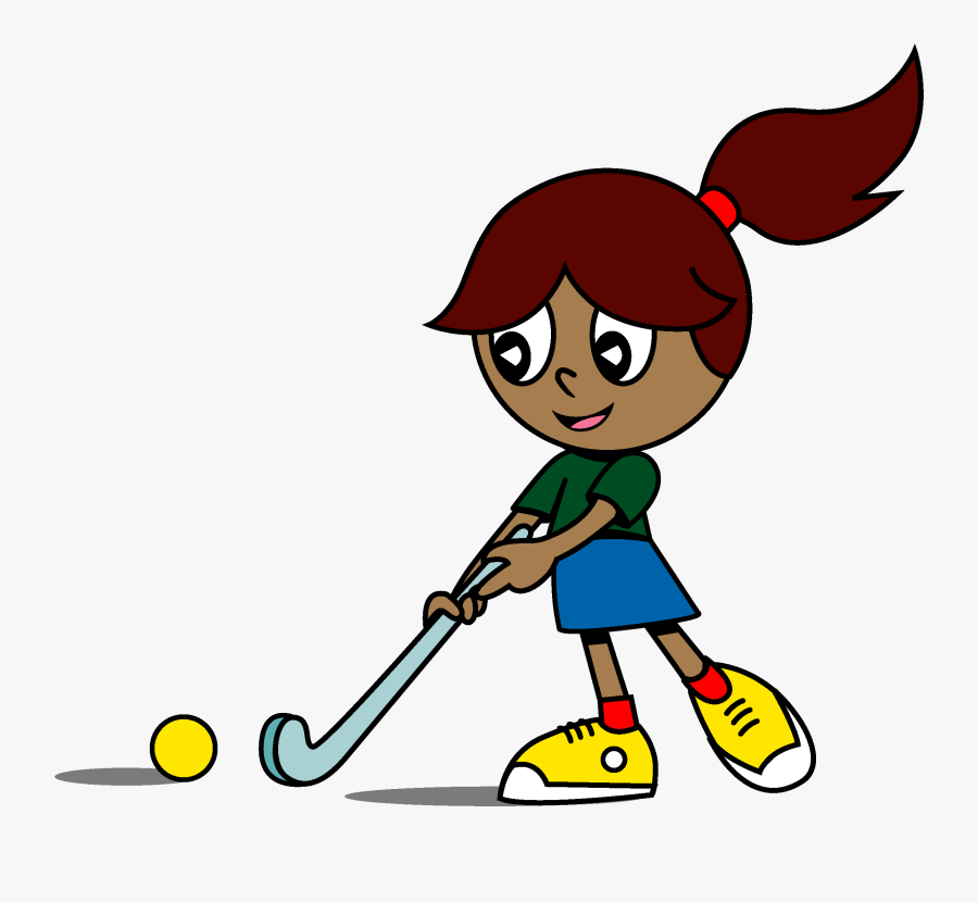 Sports Clipart Hockey - Cartoon Girl Playing Hockey, Transparent Clipart