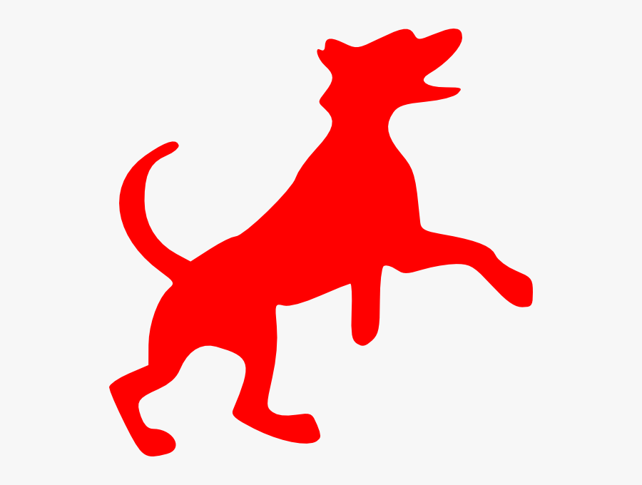 Red Dog Dancing Clip Art At Clker - Silhouette Of Barking Dog, Transparent Clipart