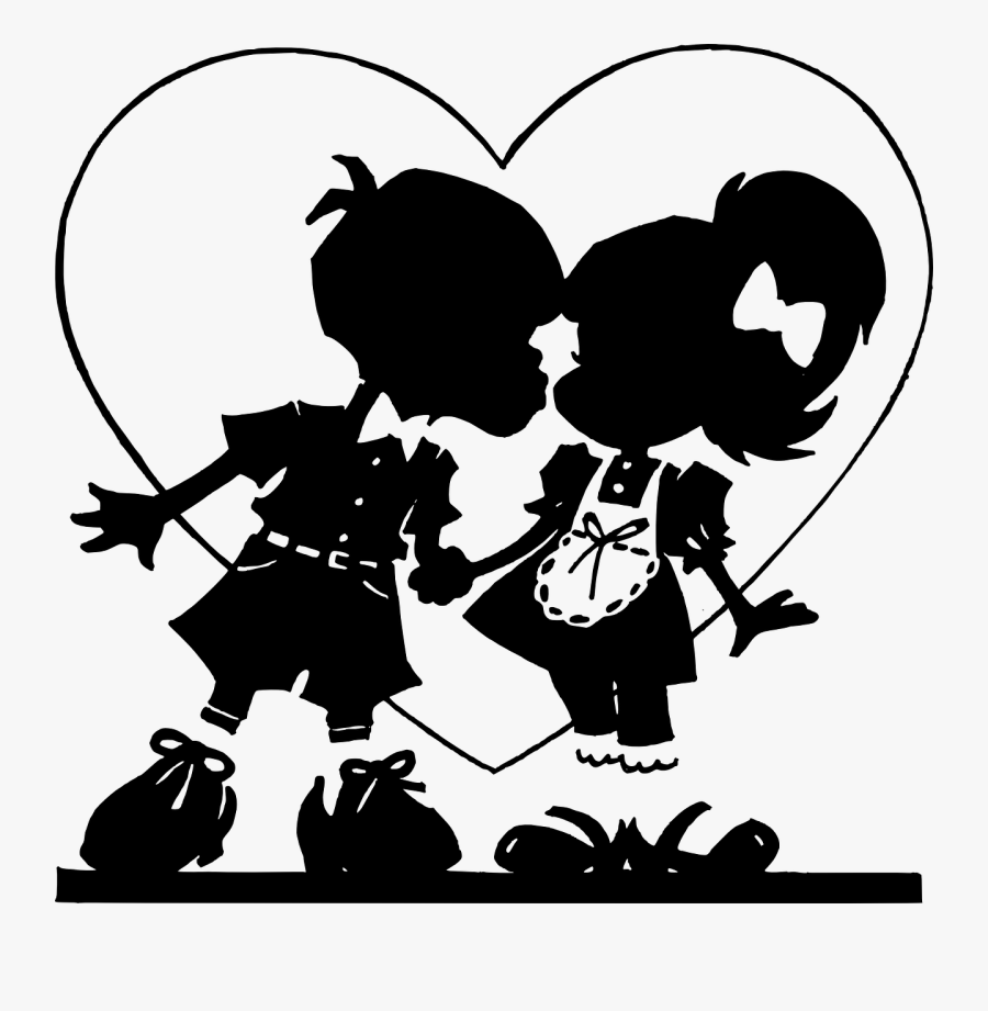Free Vector Valentines Clip Art - Valentines Day Clipart Black And White Png, Transparent Clipart