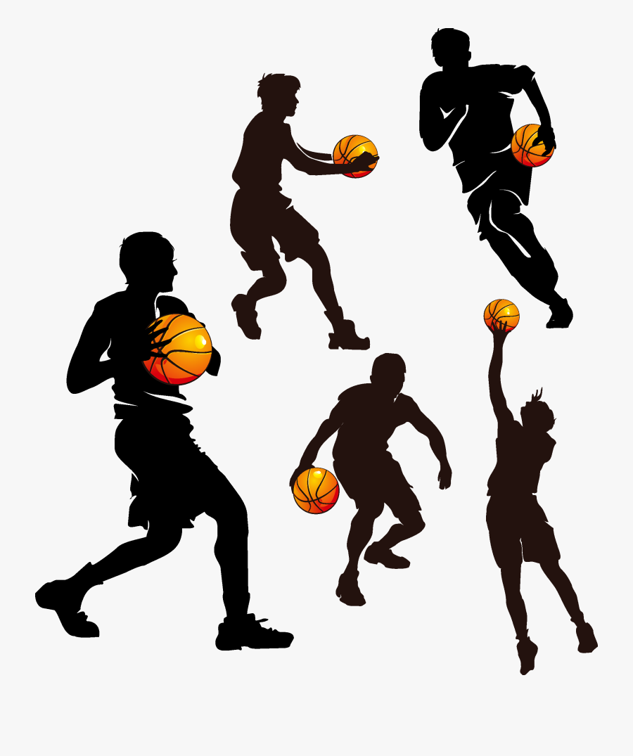 Basketball Fans Clipart - Silhouette Basketball Player Clipart, Transparent Clipart