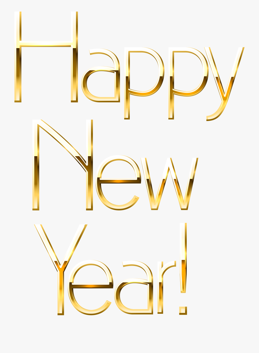 Happy New Year Gold Png Clip Art Image - Calligraphy, Transparent Clipart