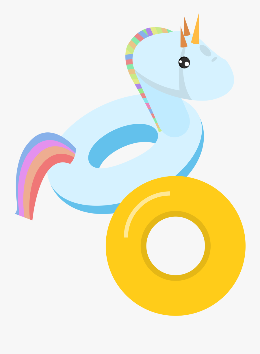 Clip Art Black And White Download Clipart Swim - Cartoon Swim Ring Unicorn, Transparent Clipart