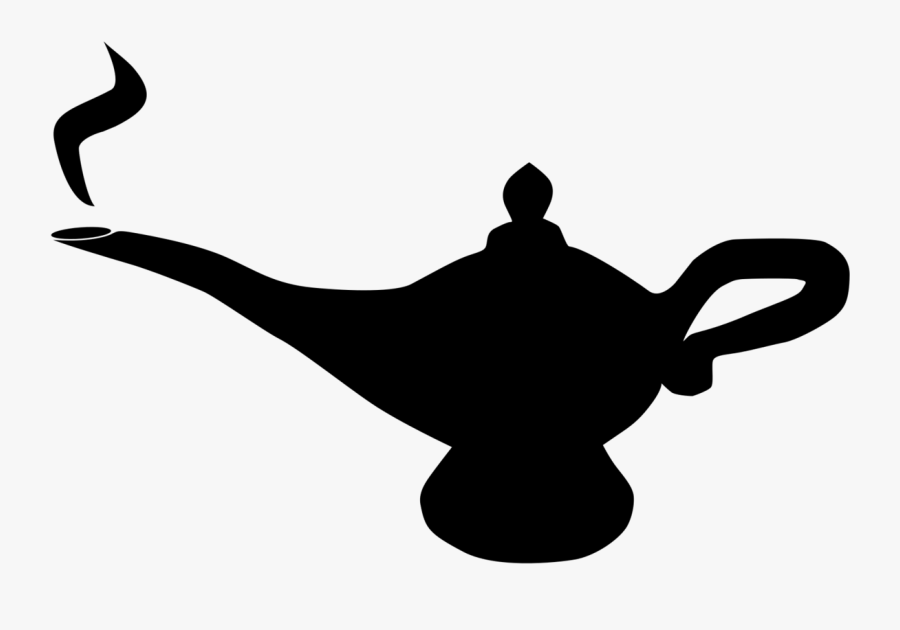 Genie Lamp Clipart Knowledge Pencil And In Color Genie - Magic Lamp Silhouette, Transparent Clipart