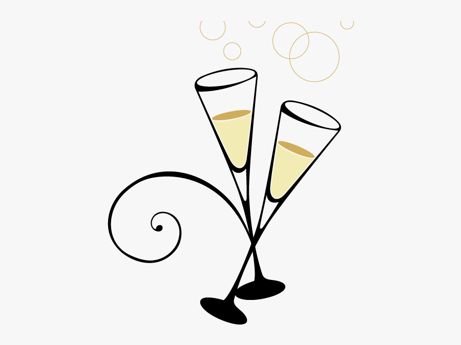 Transparent Background Champagne Glasses Clipart, Transparent Clipart