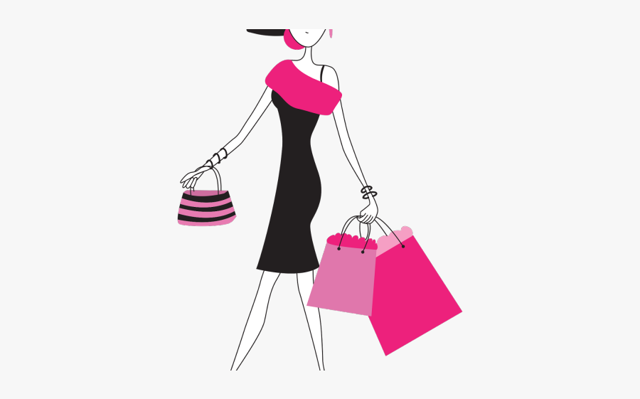Clipart Lady With Shopping Bag, Transparent Clipart