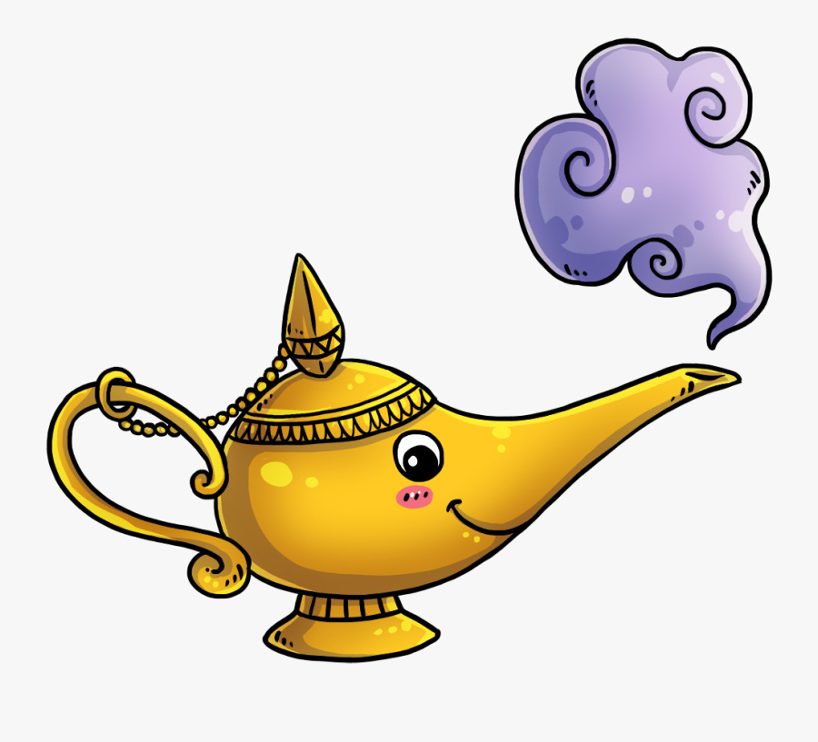 Free Cartoon Genie Lamp Clip Art - Cartoon Aladdin Genie Lamp, Transparent Clipart