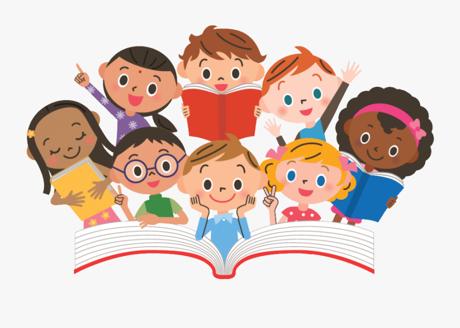 Students Clipart Kindergarten - Pupils Reading Clip Art, Transparent Clipart