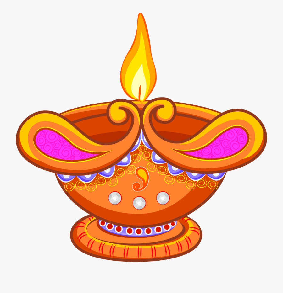Light Lamp Clip Art - Cartoon Picture Of Diya, Transparent Clipart