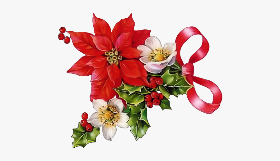 Clip Art Christmas Poinsettia, Transparent Clipart
