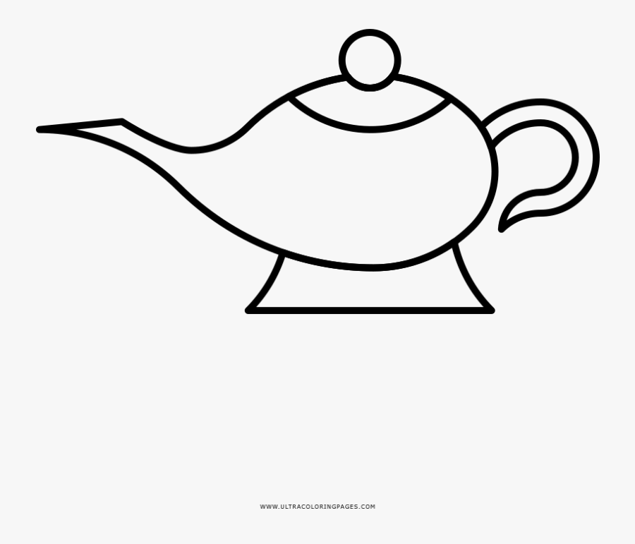 Genie Lamp Coloring Page - Aladdin Genie Coloring Pages, Transparent Clipart