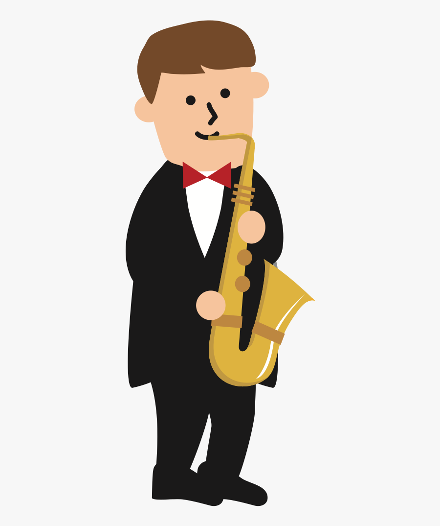 Saxophone Player - サックス 演奏 イラスト, Transparent Clipart