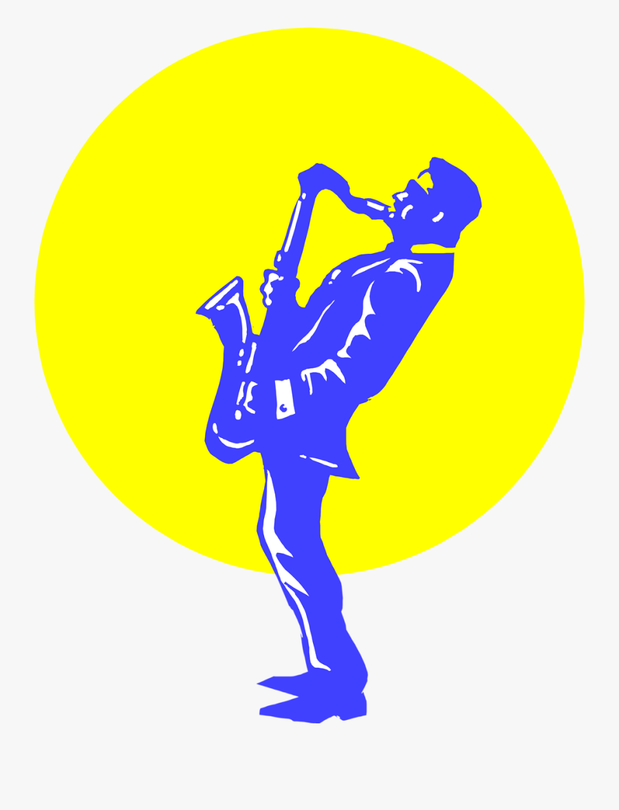 Clip Art Free Stock Photo Illustration - Guy Playing Saxophone Silhouette, Transparent Clipart