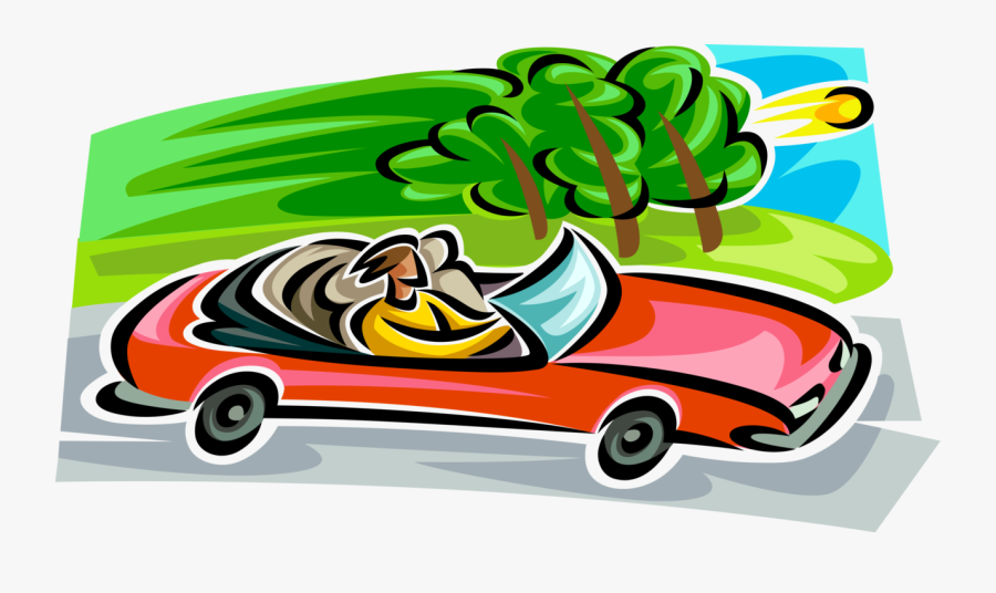 Vector Illustration Of Convertible Automobile Motor, Transparent Clipart