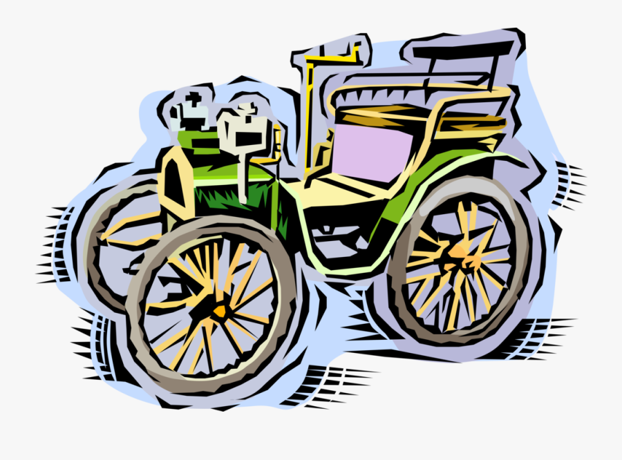 Vector Illustration Of Vintage Antique Convertible, Transparent Clipart