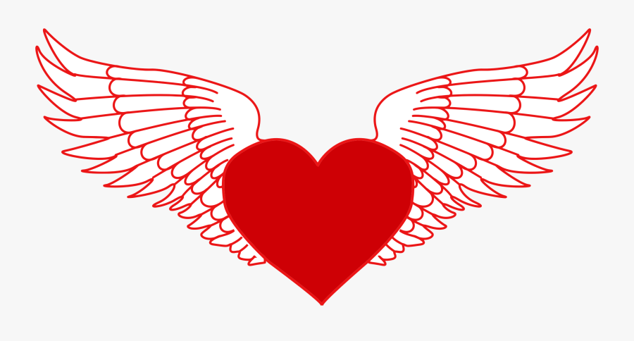 Wings With Heart Svg, Transparent Clipart