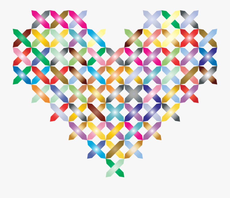 Heart,triangle,organ - Cross-stitch, Transparent Clipart